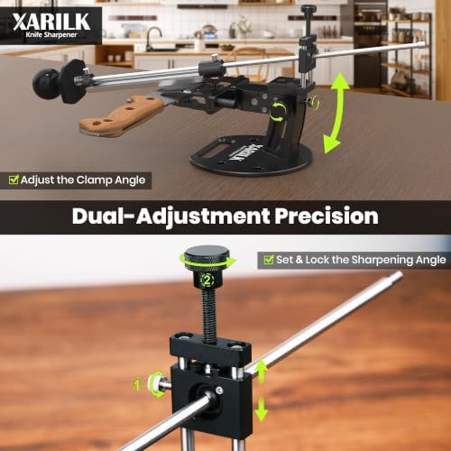 Precision Guided Knife Sharpener, Adjustable Angle