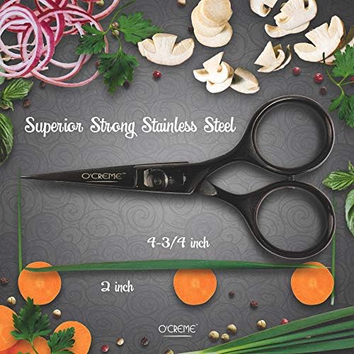 O'Creme Chef Scissors All Stainless Steel Garnishing Snips Purple