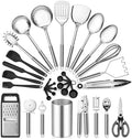 Leonyo 32 Pcs Stainless Steel Kitchen Cooking Utensils Set