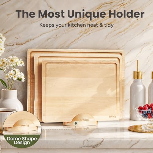 SMIRLY Cutting Boards for Kitchen, 3 Piece Birch Cutting Board