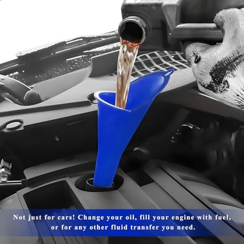 2PCS Oil Funnel, Flexible Multi-Function Automotive Oil Funnel, Spill-Proof