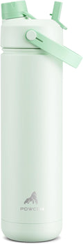 26 oz Insulated Water Bottle with 2-in-1 Straw and Spout Lid, Keep Cold 24H, Leak-Proof, Fits in Car Cup Holder, Stainless Steel Water Bottle for Sports, Travel, and School (Mint)
