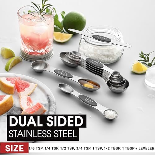 Spring Chef Stainless Steel Magnetic Measuring Spoons Set of 8