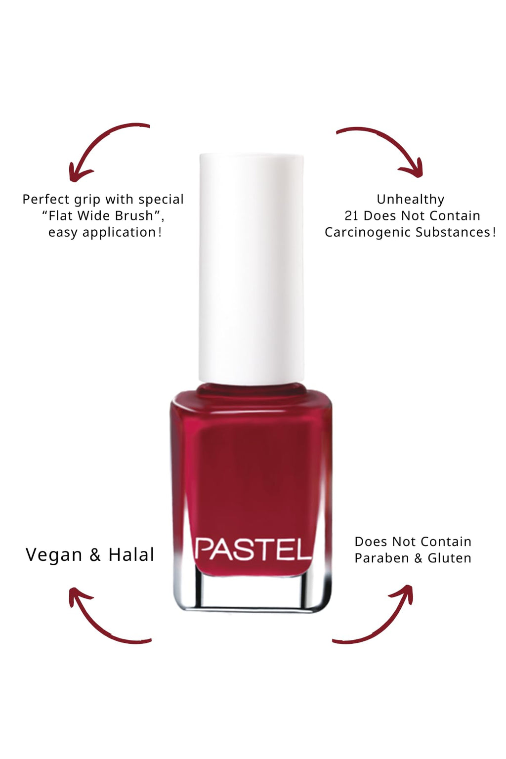 Pastel Vegan Nail Polish - Cruelty-Free, Non-Toxic, Pastel Color 130 - 13ml