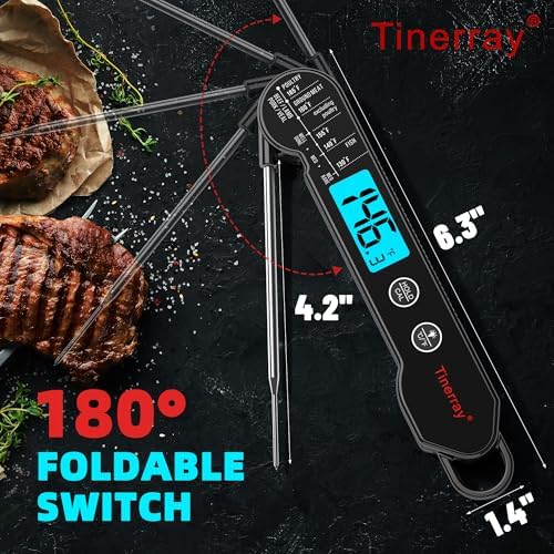 Professional Digital Meat Thermometer Instant Read Waterproof – Folding Probe