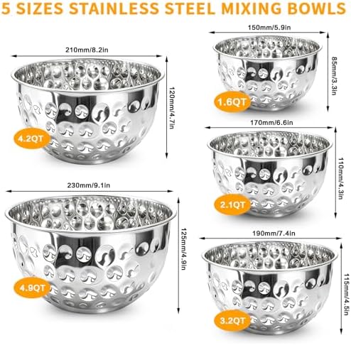 Stainless Steel Mixing Bowls Set of 5