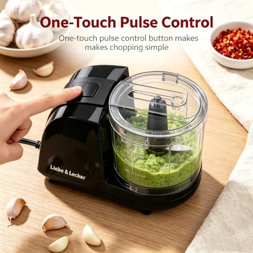Liebe&Lecker Mini Food Processor 1.5 Cup Electric Food Chopper