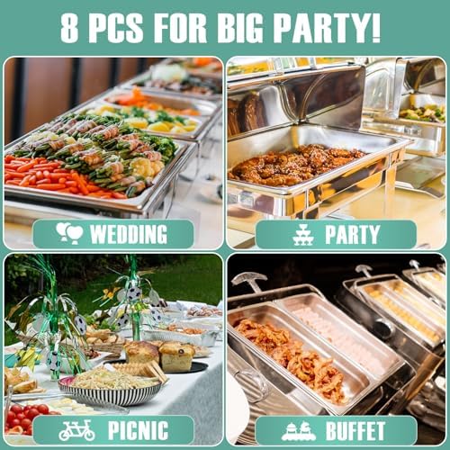 8 Pack 10" Large Reusable Plastic Wheat Straw Serving Spoon Set, 4 Serving