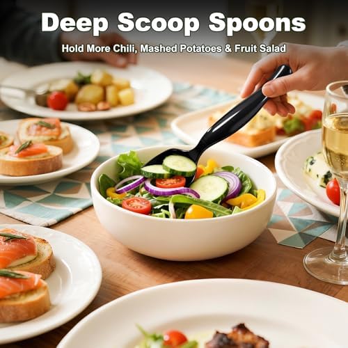36-Piece Disposable Plastic Serving Utensils Set, 9 Inch