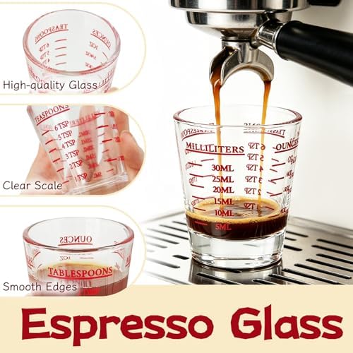 4 Pack Shot Glass Measuring Cup, Espresso Shot Glasses Liquid Heavy, Thick Base