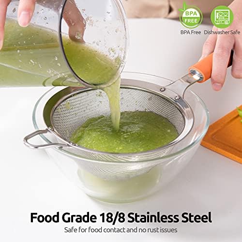 18/8 Stainless Steel Mesh Strainer: U-Taste 5.5 Inch Kitchen Fine Mesh Sieve