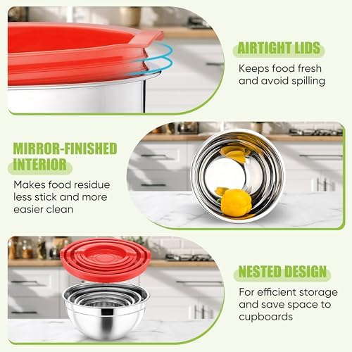 P&P CHEF Metal Mixing Bowls