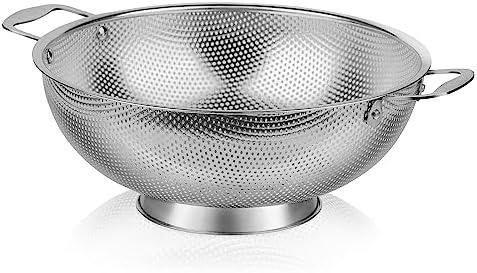 Tiawudi Large 6-Qt Colander, 18/8 Stainless Steel Mesh Strainer