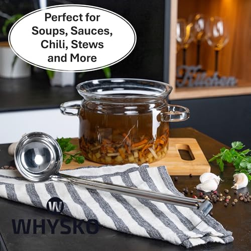 Stainless Steel Soup Ladle, 4 oz Metal Serving Spoon, Heat Resistant