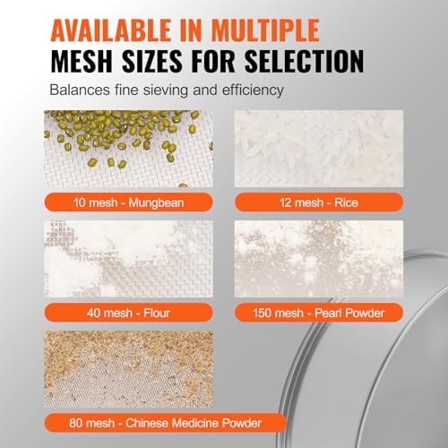 VEVOR Fine Mesh Flour Sieve, 150 Mesh Sifter, 304 Stainless Steel Food-Grade