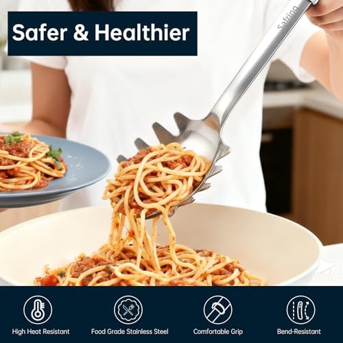 Safring Stainless Steel Soup Ladle and Spaghetti Spoon Set, Heat Resistant