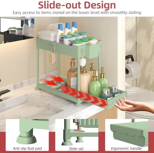 Sevenblue 4-Pack 2-Tier Under Sink Organizer