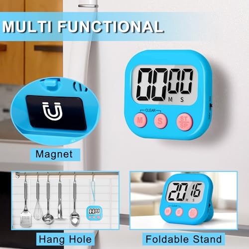 ZILLEEN Classroom Timer for Kids Teachers 2 Pack Digital Timers Blue White