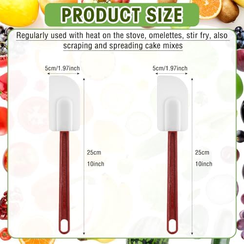Lounsweer 2 Pcs Heat Resistant Silicone Spatula 10 Inch