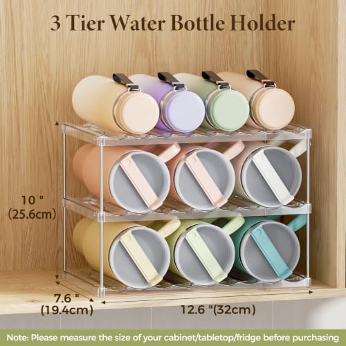 LAMU Stackable Water Bottle Organizer Holder Tumbler Cup Storage Rack