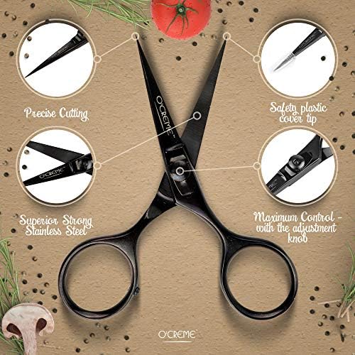 O'Creme Chef Scissors All Stainless Steel Garnishing Snips Purple