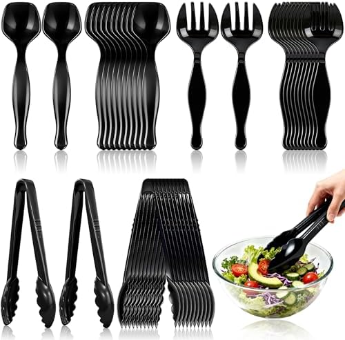 36-Piece Disposable Plastic Serving Utensils Set, 9 Inch