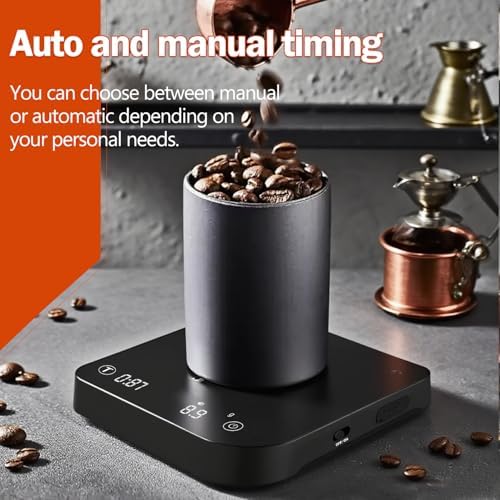 Mini Coffee Scale with Timer Automatic, 0.1g/2000g Rechargeable Precision