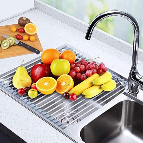 Searik Dish Drying Rack Roll Up Sink Drying Rack, Over The Sink Dish Rack