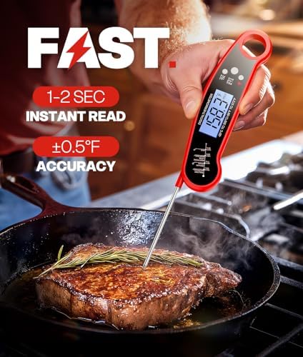 Meat Thermometer Digital, 1-2 Sec Instant Read