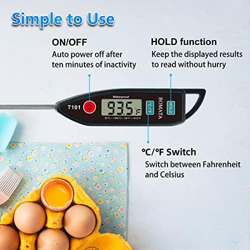 BOMATA 6 Pack Waterproof IPX7 Meat Thermometer, Food Thermometer