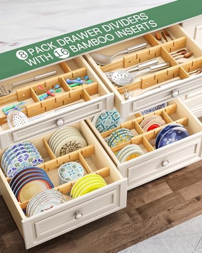 kiplant Bamboo Drawer Dividers