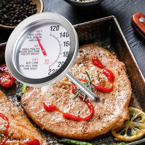 Stainless Steel Oven Safe Meat Thermometer, Extra Large 2.4-inches Dial