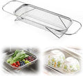 Stainless Steel Over-The-Sink Colander Strainer Basket, Expandable Sink Colander