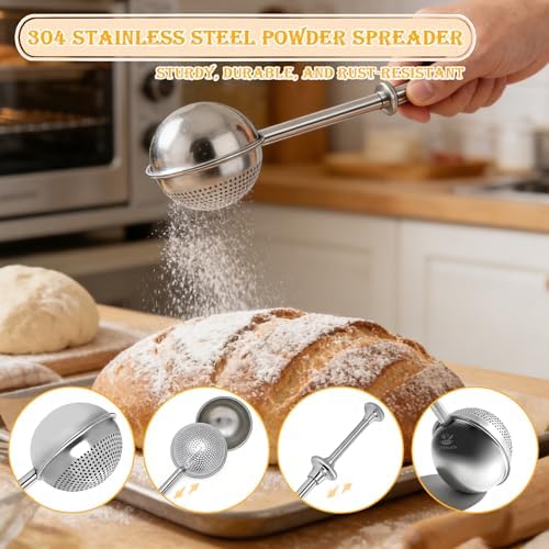Bread Lame and Flour Duster Set, 304 Stainless Steel Sourdough Baking Tools
