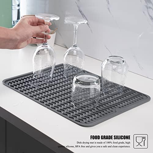 Silicone Dish Drying Mat, Non-Slip Easy Clean Sink Mat