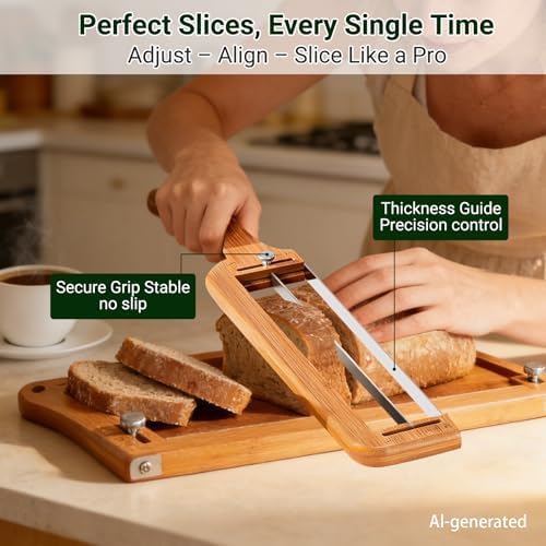 Adjustable Bread Slicer – Serrated Stainless Steel Blade