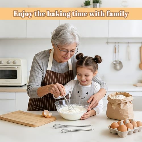 Whisks for Cooking, 3 Pack Mini Whisk for Whisking, Blending Eggs & Sauces