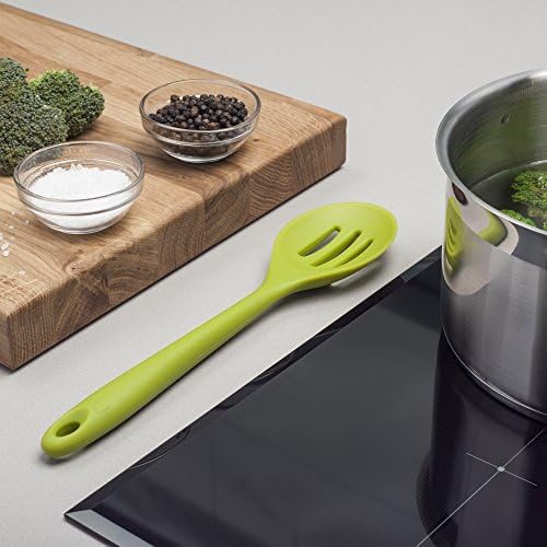 Zeal Silicone Non Scratch Slotted Spoon, Lime Green, 28 cm