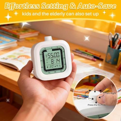 Visual Timer, 60 Minutes Countdown & Countup Timer, Digital Alarm Clock