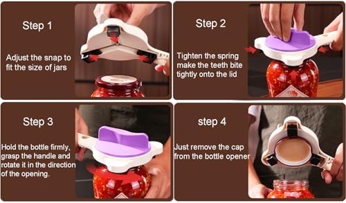 4-in-1 Multi-Functional Retractable Jar & Bottle Opener, Adjustable Stainless
