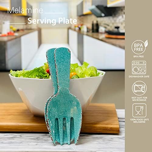 UPware Crackle Melamine Salad Servers, Serving Utensil Set, Includes Serving