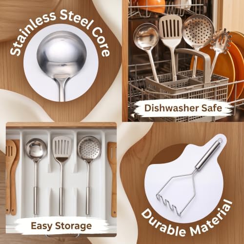 Leonyo 8 Pcs Stainless Steel Kitchen Cooking Utensils Set