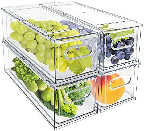 MANO Fridge Drawer Pull Out Stackable Bins