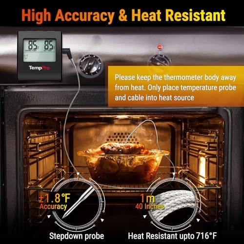 TempPro TempTrack Large LCD Digital Meat Thermometer