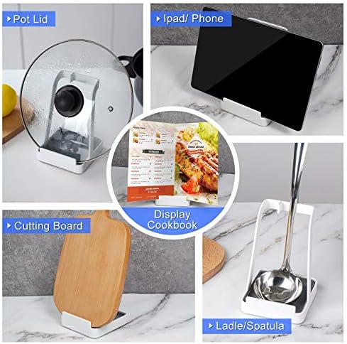 NiHome Versatile Pot Lid Ladle Holder Multipurpose Spatula Pad Book Cutting