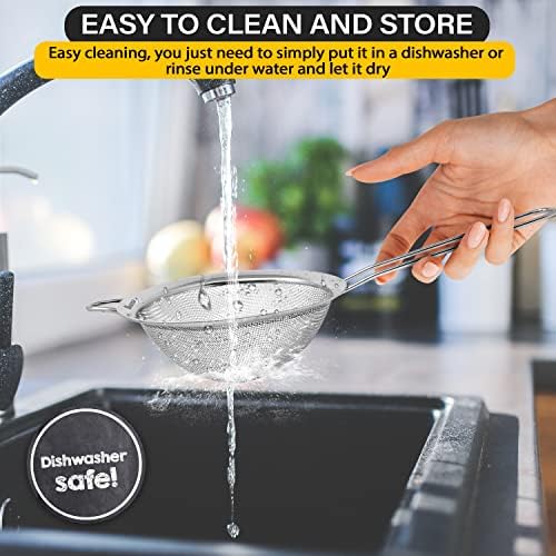 3 Pack Stainless Steel Fine Mesh Strainers