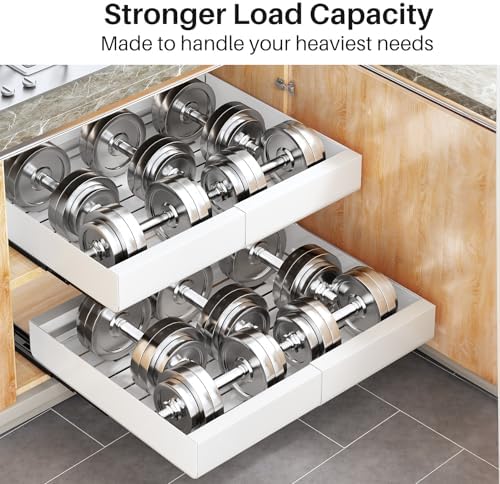 Pull out Cabinet Organizer, Expandable Heavy Duty Slide out Drawers Fixed