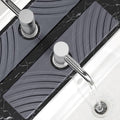 SpaceHacks Stone Faucet Mat for Kitchen Sink 15.7x4 in, Dark Gray