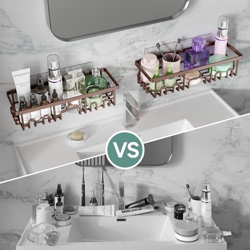 Veken Shower Caddy 6-Pack, No Drilling & Rustproof, Waterproof Adhesive Shelves