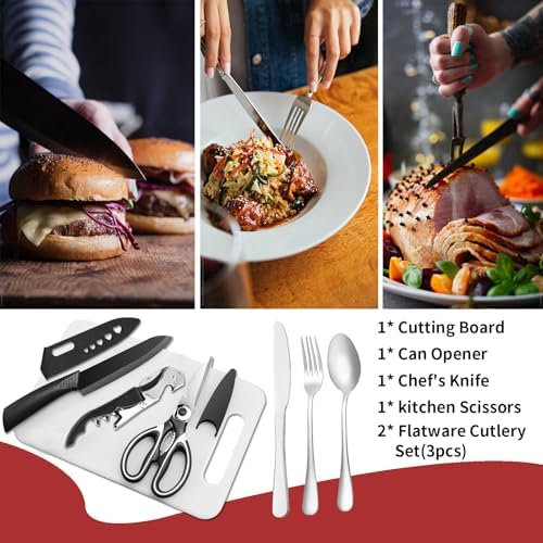 Portable Camping Kitchen Utensil Set-27 Piece Cookware Kit, Stainless Steel